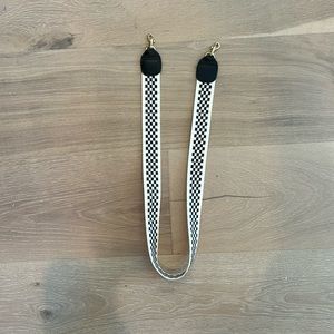 Clare V black white checker crossbody strap 45” long by 1.5” wide.  Like new